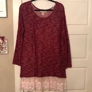 Maroon sweater dress